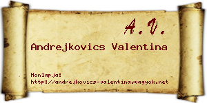 Andrejkovics Valentina névjegykártya